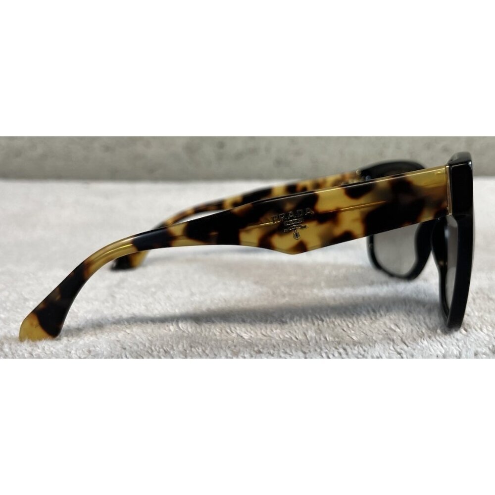 Prada SPR 10R 1AB-0A7 Black Brown Tortoise Shell Square Sunglasses 57-19-140 - Picture 4 of 7